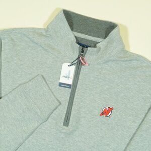 Johnnie O Sully New Jersey Devils 1/4 Zip Pullover Mens M Heather Gray New